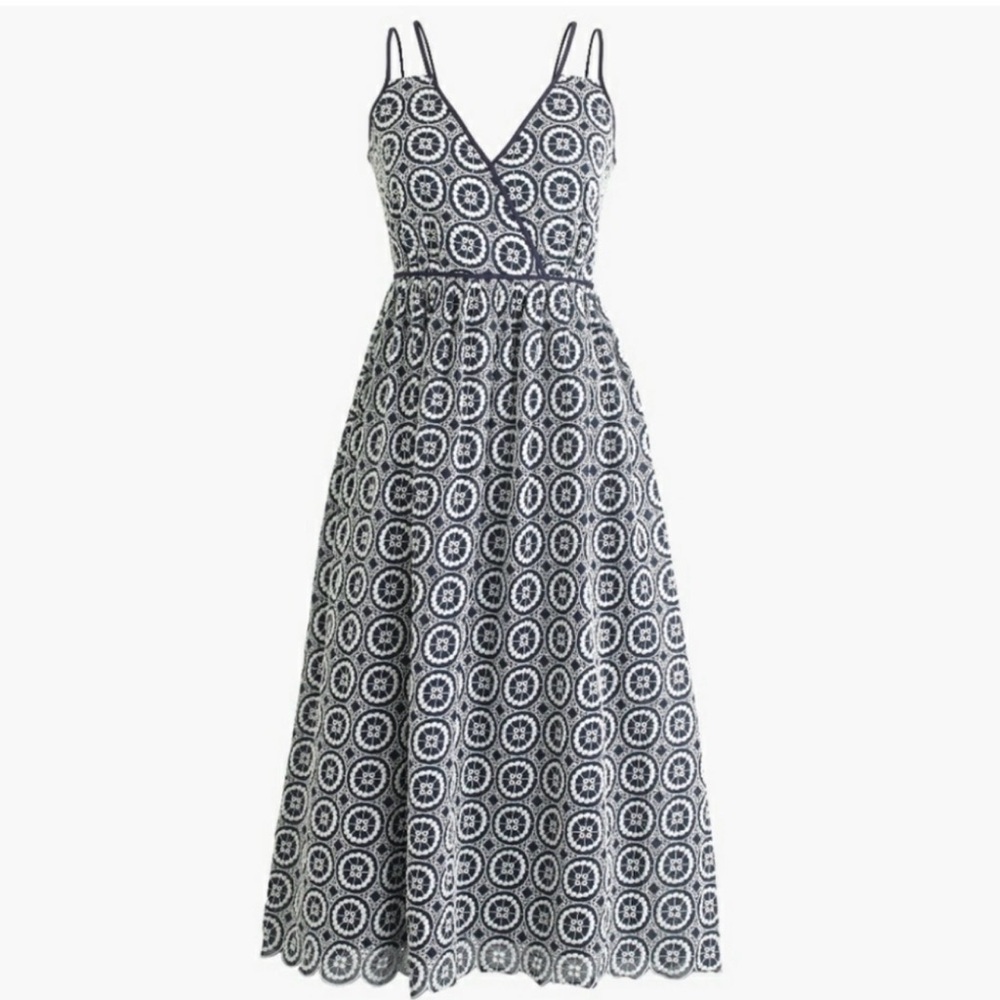 J Crew Eyelet Midi Dress